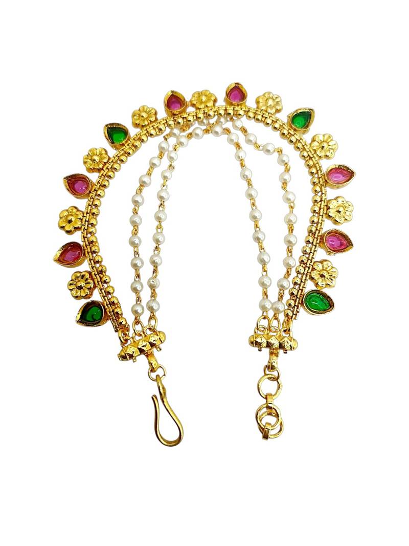 Gold plated fauna layered ear chain