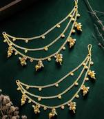 Golden fantasy beaded layered ear chain