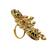 Gold plated kundan heritage meenakari adjustable finger ring