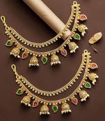 Gold plated bahubali layered ear chain