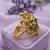 Gold plated mandala floral adjustable finger ring