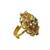 Gold plated mandala floral adjustable finger ring