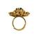 Gold plated mandala floral adjustable finger ring