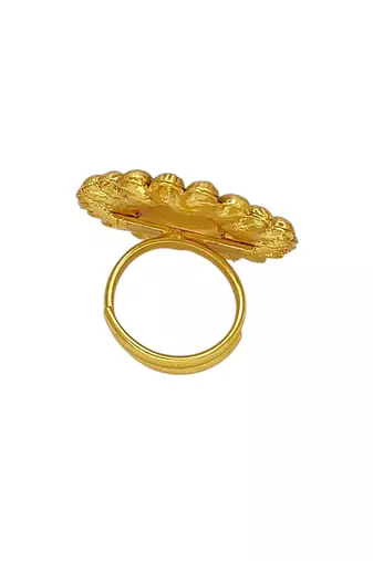 Gold plated rajwadi adjustable finger ring