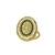 Gold plated cz oval adjustable finger ring