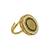 Gold plated cz oval adjustable finger ring