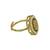 Gold plated cz oval adjustable finger ring