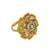 Gold plated cz ennamel adjustable finger ring
