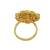 Gold plated cz floral adjustable finger ring