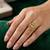 Gold plated cz floral adjustable finger ring