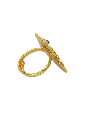 Gold plated meenakari adjustable finger ring 4