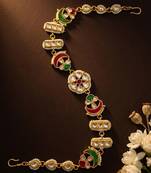 Gold plated kundan mathapatti sheeshphool head jewellery