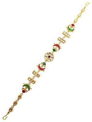 Gold plated kundan mathapatti sheeshphool head jewellery 3