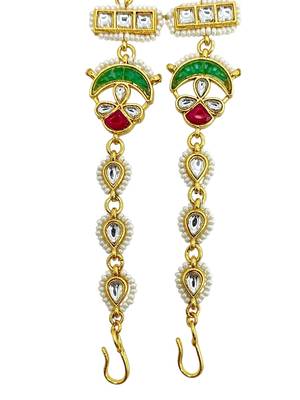 Gold plated kundan mathapatti sheeshphool head jewellery 4