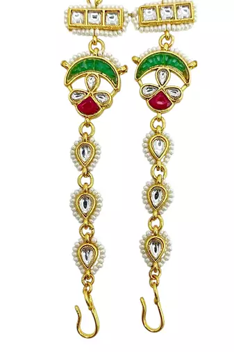 Gold plated kundan mathapatti sheeshphool head jewellery