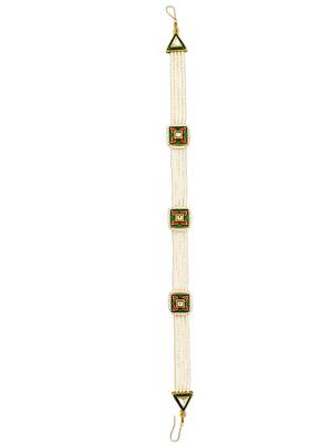 Gold plated square kundan meenakari sheeshphool mathapatti 2