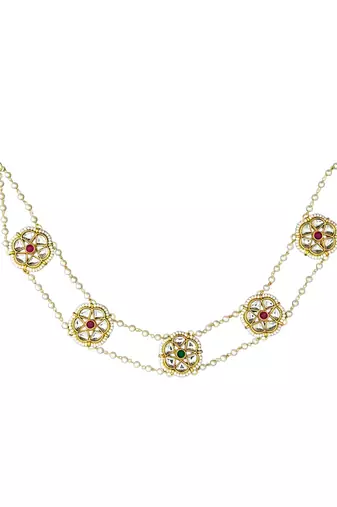 Gold plated kundan layered sheeshphool mathapatti
