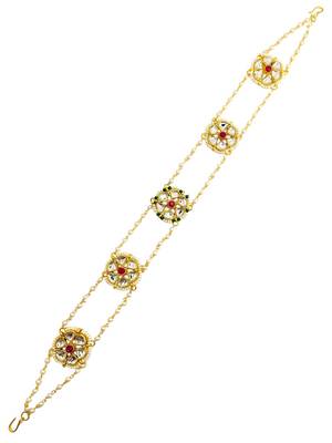 Gold plated kundan layered sheeshphool mathapatti 3