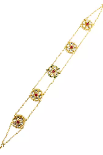 Gold plated kundan layered sheeshphool mathapatti