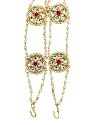 Gold plated kundan layered sheeshphool mathapatti 4