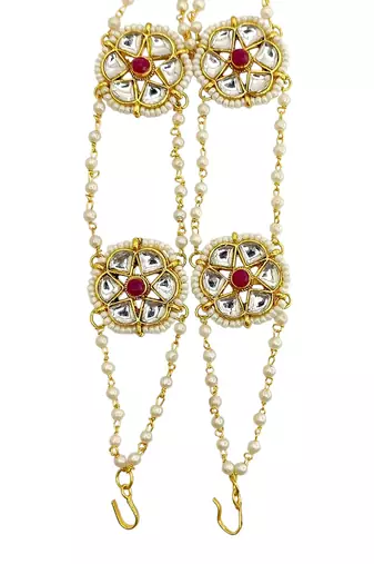 Gold plated kundan layered sheeshphool mathapatti