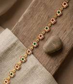 Gold plated floral  kundan mathapatti sheeshphool