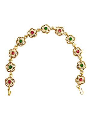 Gold plated floral  kundan mathapatti sheeshphool 2