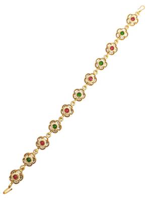 Gold plated floral  kundan mathapatti sheeshphool 3