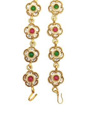 Gold plated floral  kundan mathapatti sheeshphool 4
