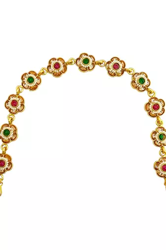 Gold plated floral design mathapatti sheeshphool