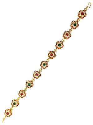 Gold plated floral design mathapatti sheeshphool 3
