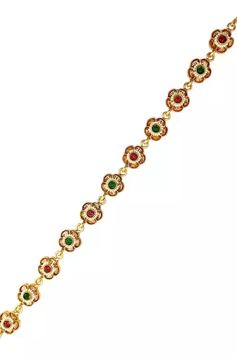 Gold plated floral design mathapatti sheeshphool