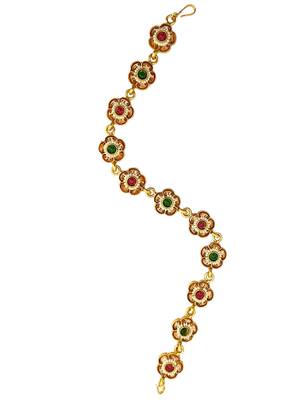 Gold plated floral design mathapatti sheeshphool 4