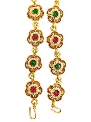 Gold plated floral design mathapatti sheeshphool 5