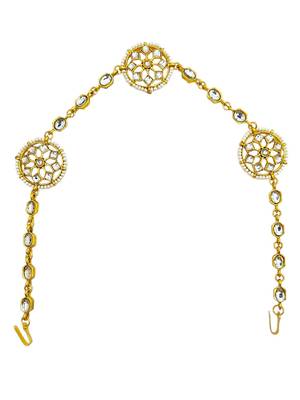 Gold plated mandala kundan mathapatti sheeshphool 2
