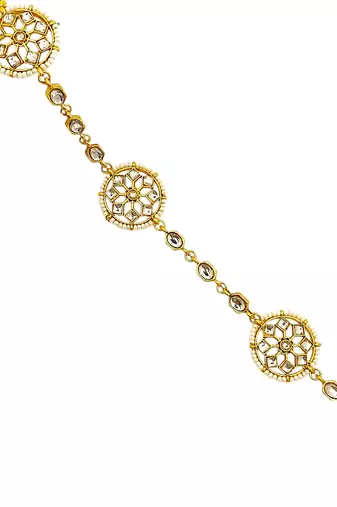 Gold plated mandala kundan mathapatti sheeshphool