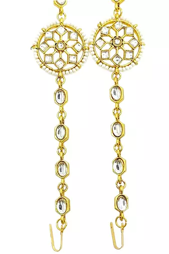 Gold plated mandala kundan mathapatti sheeshphool
