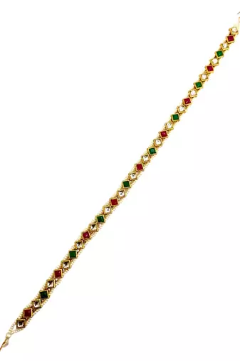 Gold plated sleek kundan mathapatti sheeshphool