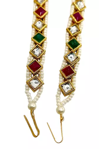 Gold plated sleek kundan mathapatti sheeshphool
