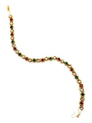 Gold plated sleek kundan mathapatti sheeshphool 5