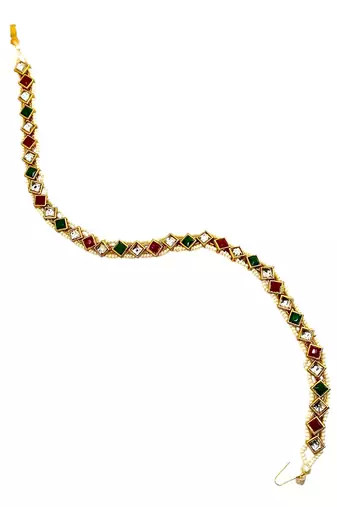Gold plated sleek kundan mathapatti sheeshphool