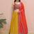 Yellow zari work georgette haldi lehenga with blouse