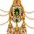 Gold plated peacock kundan heritage bun pin