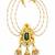 Gold plated peacock kundan heritage bun pin