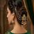 Gold plated peacock kundan heritage bun pin