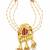 Gold plated elephant kundan heritage bun pin