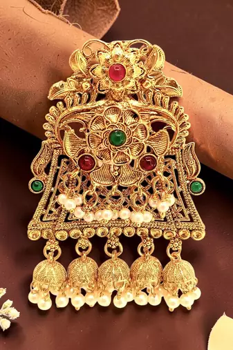 Gold plated intricate filigree bun pin