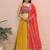 Yellow zari work georgette haldi lehenga with blouse