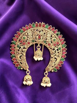 Gold plated spokes design bun pin 1