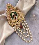 Gold plated kundan heritage bun pin